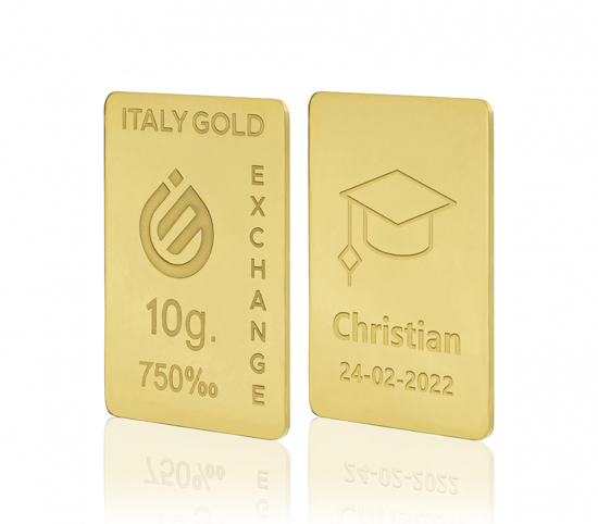 Lingotto Oro regalo per Laurea 18 Kt da 10 gr. IGE GOLD